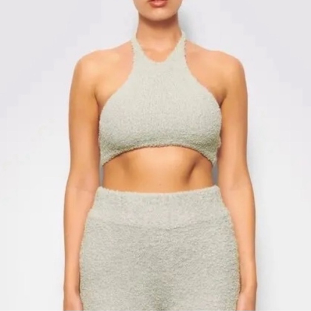 NWT SKIMS Cozy Knit Halter Bra Top Size L/XL